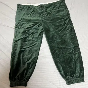 BEAMS BOY 다크 그린 와이드 팬츠