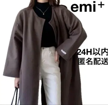 새상품 emi+ 볼륨 노카라 롱 코트 충전솜 배송비 포함