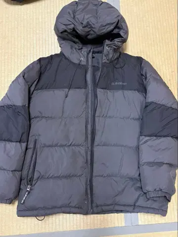 QUICKSILVER 후드 부착 다운 자켓 L 그레이 블랙
