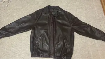 90s JOSE A. BANK 다크 브라운 가죽 자켓 M