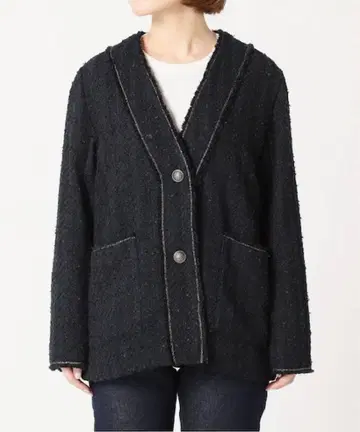 블랙 노카라 자켓