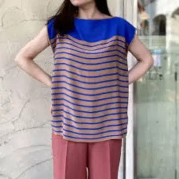 새상품 Charrita blusa maya 핸드메이드 보더 블라우스