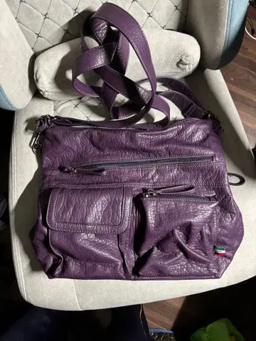 퍼플 가죽 숄더백 y2k vintage
