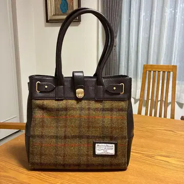 Harris Tweed 체크 무늬 토트백