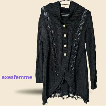 axesfemme 케이블 짜임 니트 가디건
