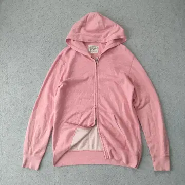 올드 유니클로 핑크 더블 지퍼 후드티 XL 그런지 e