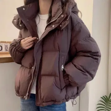 브라운 퍼프 자켓 3XLsize 여성용