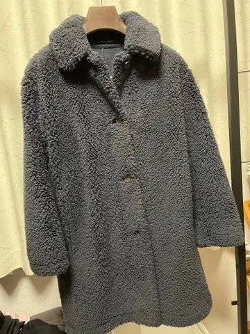 그레이 보아 자켓 롱 기장