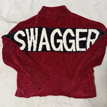 GYDA SWAGGER 하이넥 스웨터 빨간색 니트