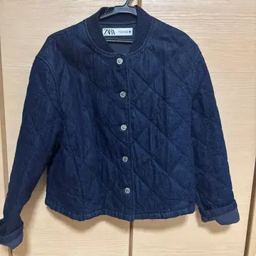ZARA [ 새상품급 ] 퀼팅 자켓 데님 블루 인기 엘레강트 M
