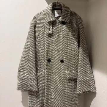 Mila Owen 트위드 더블 버튼 롱 코트