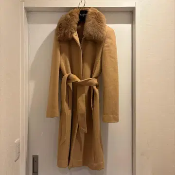 퍼 달린 롱 코트 카멜 9호