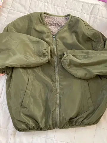 리버서블 블루종 새상품급 프릭스스토어 캐주얼 카키 보아