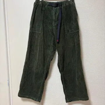 엑스라지 코듀로이 팬츠 짙은 녹색