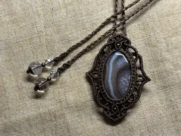 아게이트 마크라메 목걸이