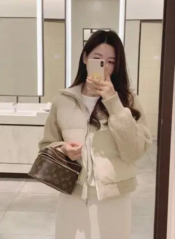 2WAY 니트 배색 충전솜 점퍼 p693109