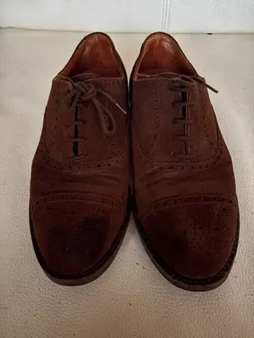 브라운 스웨이드 윙팁 드레스 슈즈