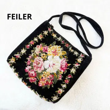 페일러 FEILER 숄더백 슈니르 직조 꽃무늬 스퀘어 새상품급