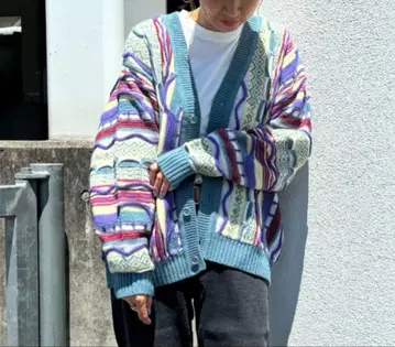 로데오 3D 멀티 컬러 니트 가디건 미사용 새상품