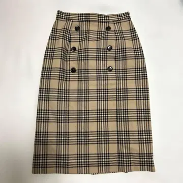 레스 빠세 무릎 기장 스커트 체크 타이트 스커트