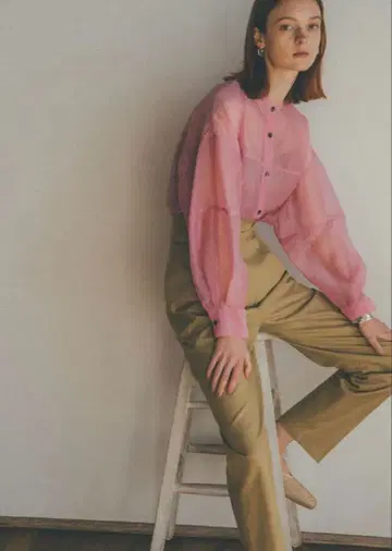 클라네 시어 핑크 셔츠