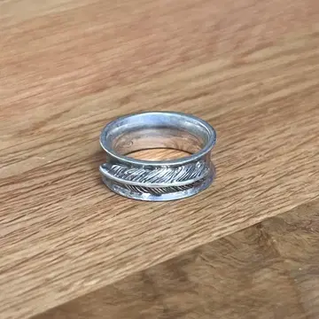 레어 빈티지 실버 925 핑키링 페더 10호