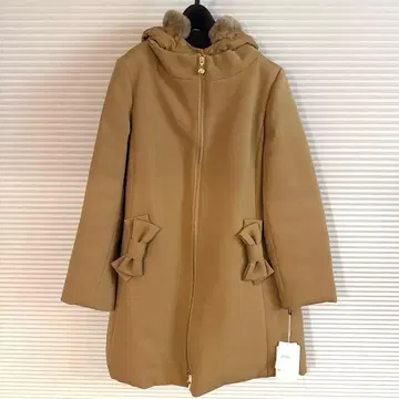 [ 미사용 새상품 ] M'S GRACY 후드 부착 베이지 롱 코트 38