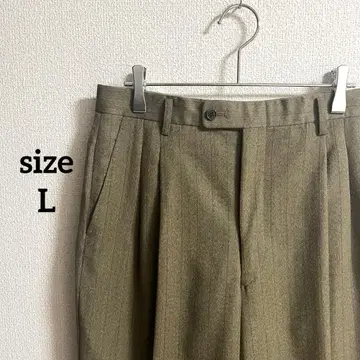 빈티지 남성용 스트라이프 슬랙스 센터 턱