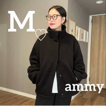 시마무라 ammy Lutique 시프톤 보아 스탠드 블루종 M 블랙