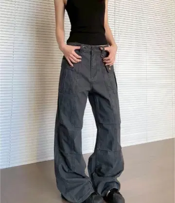 LAMPoon 플레어 카고 팬츠 M 그레이