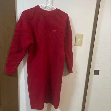 LACOSTE 니트 원피스 S 레드