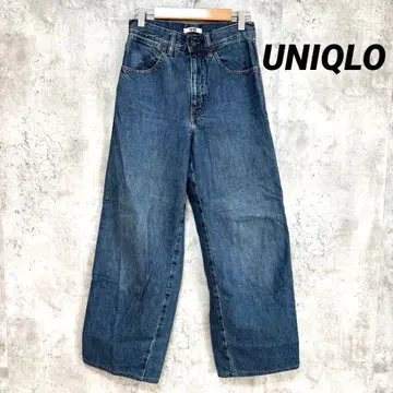 새상품급 [UNIQLO] 와이드 데님 팬츠 블루 S~M 포켓 23인치