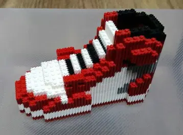 블록제 스니커즈 빨간색 화이트 블랙 [완제품]