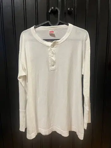 Healthknit 헨리넥 셔츠 화이트 L