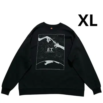 Hanes E.T. 맨투맨 XL 블랙 그레이 영화 세트인 슬리브