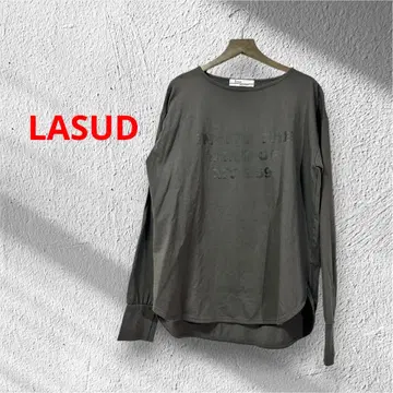 LASUD (라슈드) 베이직 호일 로고 티셔츠 (차콜 그레이)