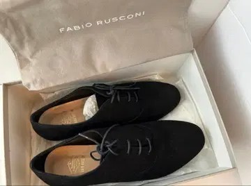 [ 새상품 ] 파비오 루스코니 레이스업 슈즈 37 하프 블랙 스웨이드