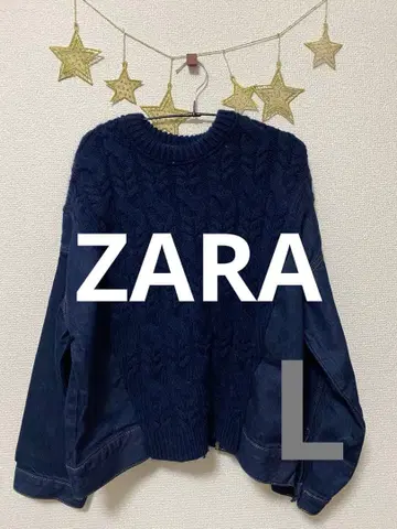 ZARA 네이비 케이블 니트 스웨터 L