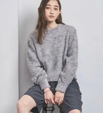 택 포함 새상품 유나이티드 애로우즈 라메 니트 글리터 크루넥