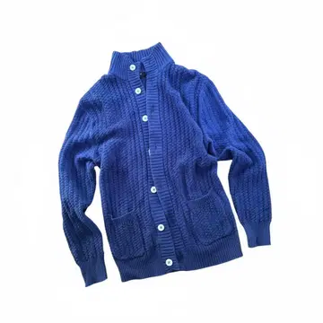 BOYCOTT 그라데이션 파란색 케이블 니트 가디건 L~XL 사이즈