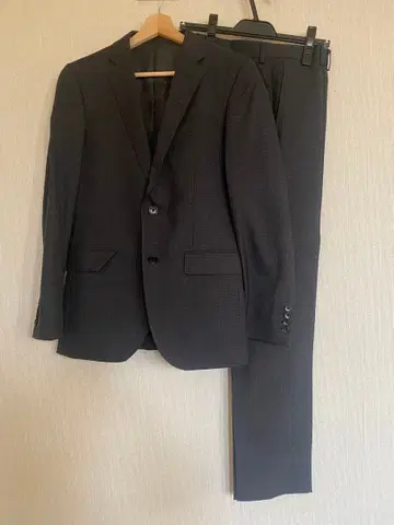 다크 그레이 체크 무늬 수트 팬츠 포함