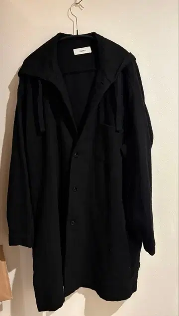 marka 후드 부착 블랙 코트 BUTCHER SHIRTS COAT