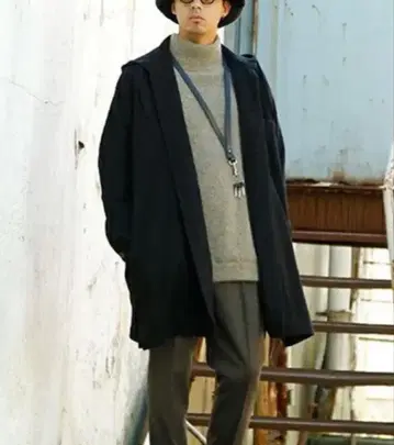 marka 후드 부착 블랙 코트 BUTCHER SHIRTS COAT