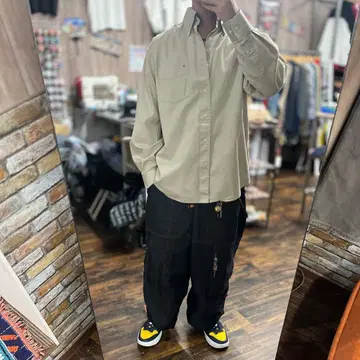 타미힐피거 베이지 긴팔 셔츠 M 구 아메카지