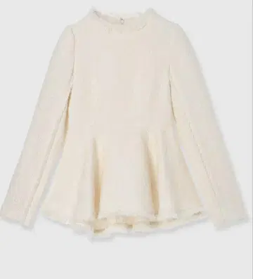 anuans 트위드 페플럼 블라우스