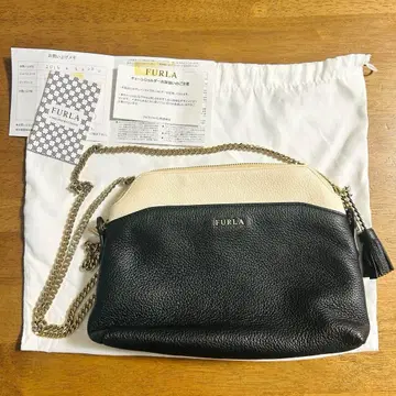 [ FURLA ] 훌라 숄더백 가죽 태슬 장식 바이컬러