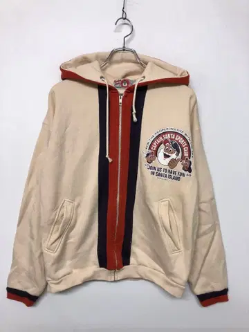 캡틴 산타 구제 의류 캐릭터 프린트 지퍼 후드 맨투맨