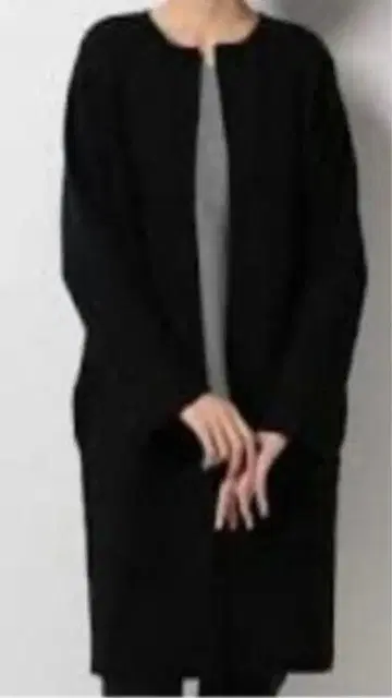 PLST 하이 트위스트 레이온 혼방 퀼팅 코디건 블랙