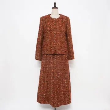 INGEBORG 니트 트위드 셋업 3 피스 브라운 M *KD383