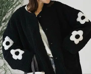 sandless moon 플라워 보아 코트 새상품급